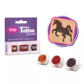 Glitzerset 3 x 2,5 ml Hellbraun, Rot, Braun