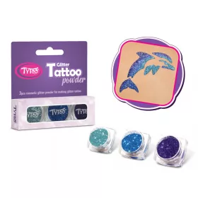 Glitzerset 3 x 2,5 ml Azurblau, Meeresblau, Saphirblau