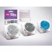 Glitzerset 3 x 2,5 ml Silber, Stahlgrau, Türkisblau