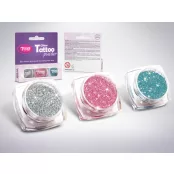 Glitzerset 3 x 2,5 ml Silber, Babyrosa, Azurblau