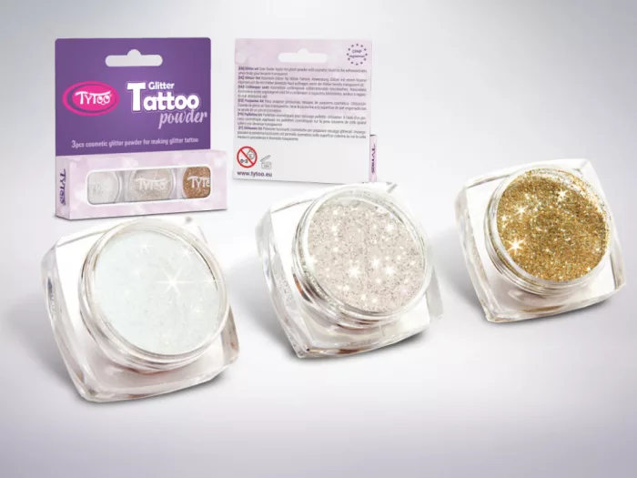 Glitzerset 3 x 2,5 ml Weiß, Diamant, Champagner