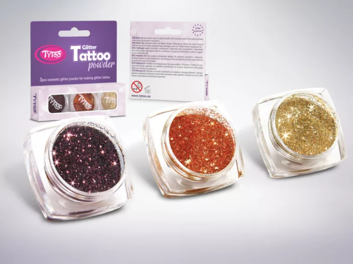 Glitzerset 3 x 2,5 ml Braun, Hellbraun, Champagner