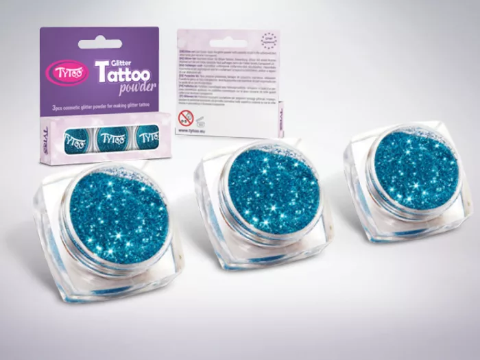 Glitzerset 3 x 2,5 ml Türkisblau