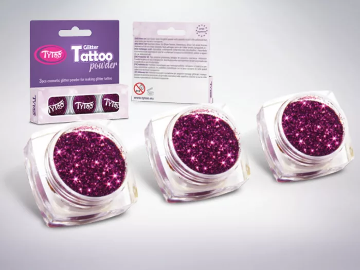 Glitzerset 3 x 2,5 ml Dunkle Malve