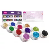 Glitzerset 12 x 2,5 ml Schönste Farbauswahl