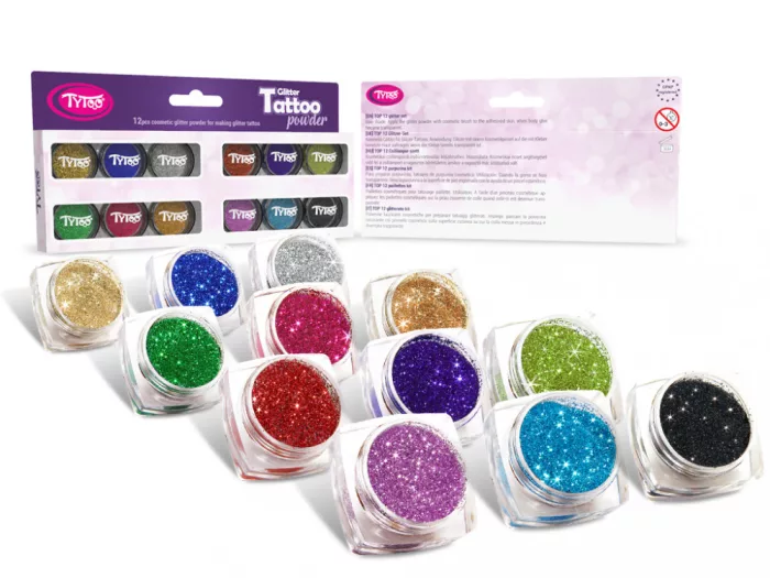 Glitzerset 12 x 2,5 ml Schönste Farbauswahl