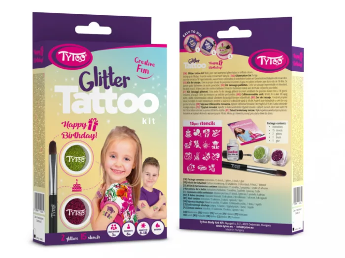 TyToo Geburtstags-Glitzertattoo-Set