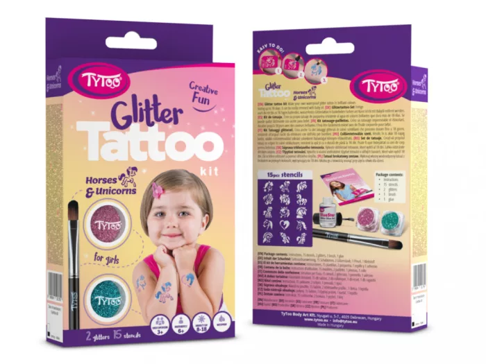 TyToo Pferde und Einhörner Glitzertattoo-Set