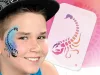 TyToo Gesichtsbemalung Schablone Halbgesicht 9x13,5 cm Skorpion