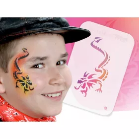 TyToo Gesichtsmalerei-Schablone Halbgesicht 9x13,5 cm Drache