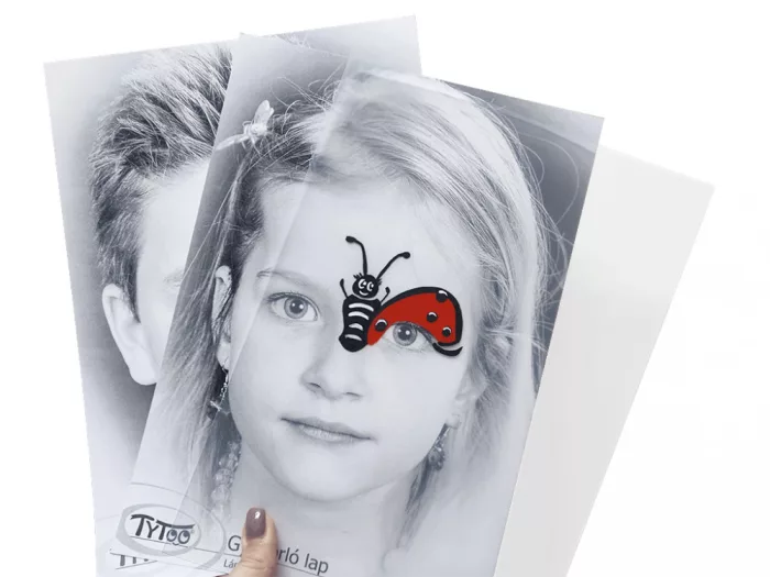 A4 Abwaschbares Gesichtsmalübungsblatt mit Anleitung