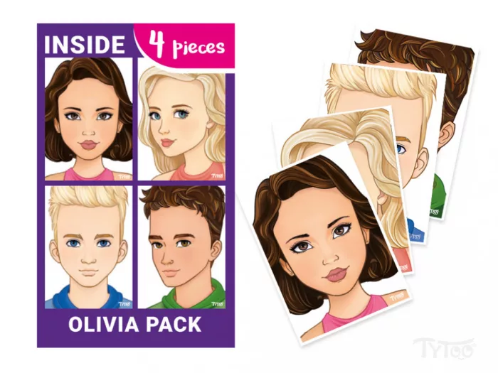 Olivia Paket - 4er Set Abwaschbare Gesichtsmalvorlagen