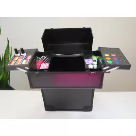 Multifunktionaler 4-Rad-Kosmetikkoffer (schwarz)
