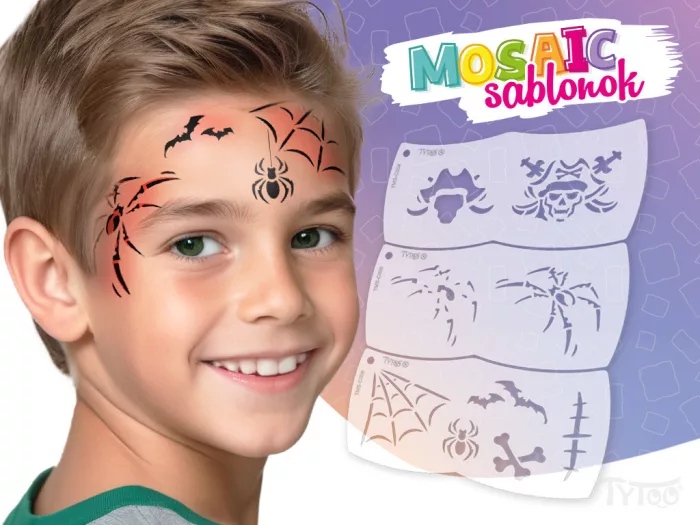 Mosaik Gesichtsmalerei Schablone - Pirat - Spinne