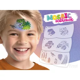 Mosaik Gesichtsmal-Schablone - Dino - Geländewagen