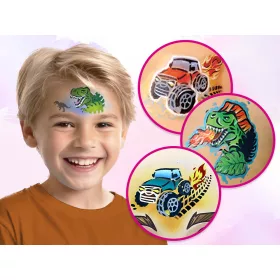 Mosaik Gesichtsmal-Schablone - Dino - Geländewagen