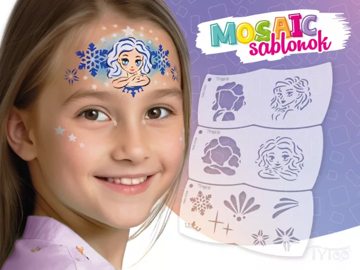 Mosaik Gesichtsmalerei Schablone - Eiskönigin
