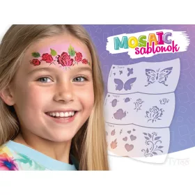 Mosaik Gesichtsmalerei Schablone - Schmetterling - Rose