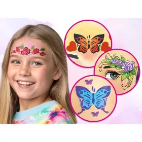 Mosaik Gesichtsmalerei Schablone - Schmetterling - Rose