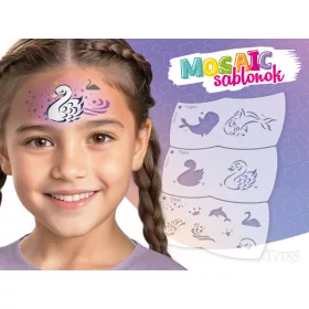 Mosaik Gesichtsmal-Schablone - Delfin - Schwan