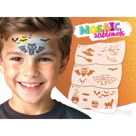 Mosaik Gesichtsmalerei Schablone - Fledermaus - Hexe