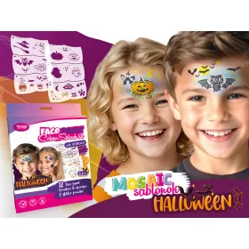 Halloween Gesichtsbemalungsset (mit 6 Mosaikschablonen)