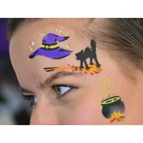 Halloween Gesichtsbemalungsset (mit 6 Mosaikschablonen)