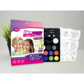 Oster-Gesichtsfarben-Set - (mit 6 Mosaik-Schablonen)