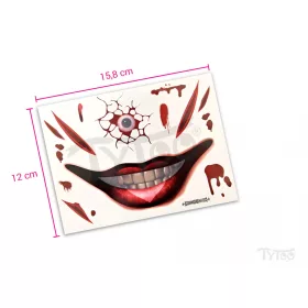 Teuflische Clown-Maske Tattoo-Sticker