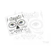 Schwarze Zuckerschädel Maske Tattoo Aufkleber