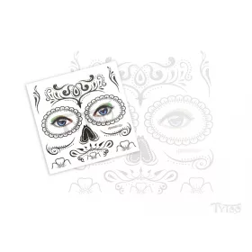 Schwarze Zuckerschädel Maske Tattoo Aufkleber