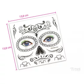 Schwarze Zuckerschädel Maske Tattoo Aufkleber