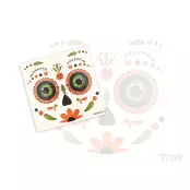 Grüne Zuckerschädel Maske Tattoo Aufkleber