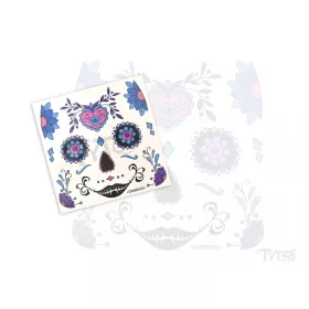 Blaue Zuckerschädel Maske Tattoo Sticker