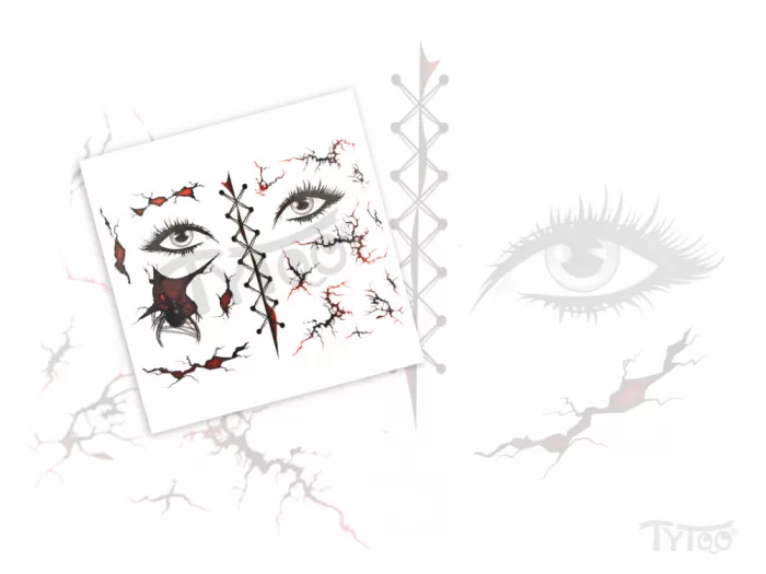 Arc- und Wundenmaske Tattoo-Aufkleber
