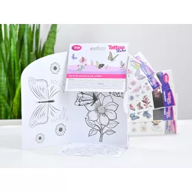 Schmetterlinge und Blumen Tattoo Sticker Set