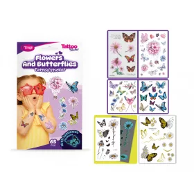 Schmetterlinge und Blumen Tattoo Sticker Set
