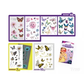 Schmetterlinge und Blumen Tattoo Sticker Set
