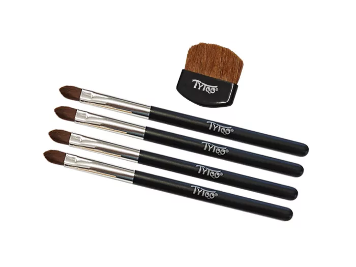5-teiliges Pinselset (4 Flachpinsel + 1 Abstaubpinsel)