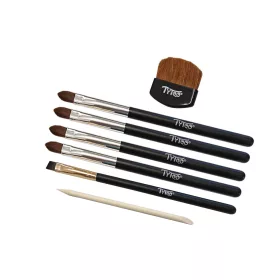   6-teiliges Pinselset (4 flache + 1 Staubpinsel + 1 schräger Pinsel) mit Reparaturstift