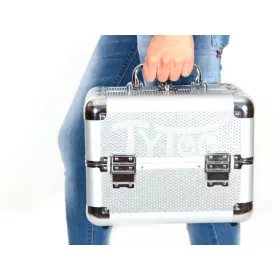 Kleiner Kosmetikkoffer Glitzerndes Silber