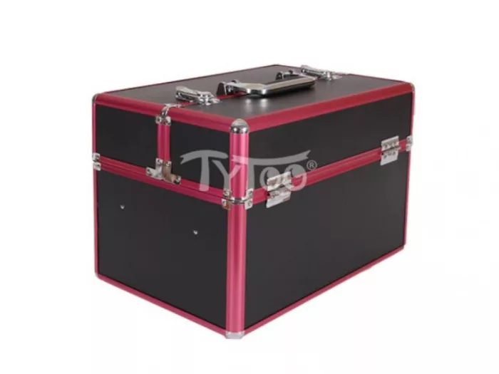 Großer Kosmetikkoffer Schwarz-Rosa