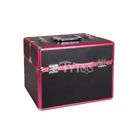 Großer Kosmetikkoffer Schwarz-Rosa