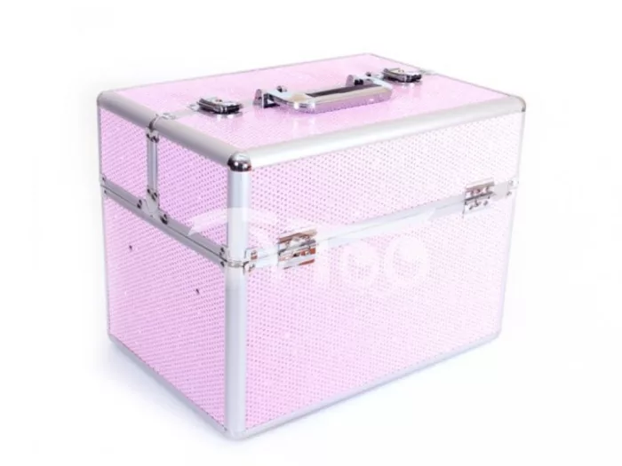 Großer Kosmetikkoffer Glitzerndes Rosa