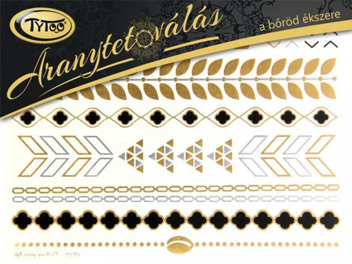 Gold-Tattoo 21x15cm Armband, Fußkettchen