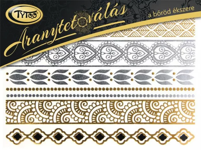 Gold-Tattoo 21x15cm Armband, Fußkette