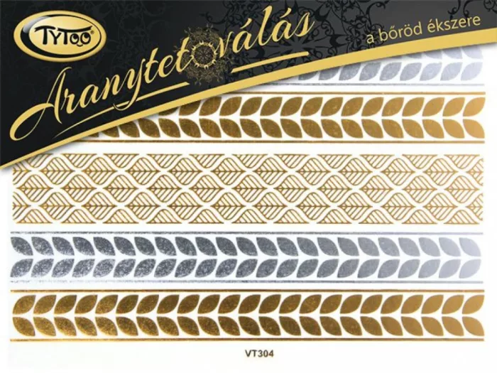 Gold-Tattoo 21x15cm Armband, Fußkette