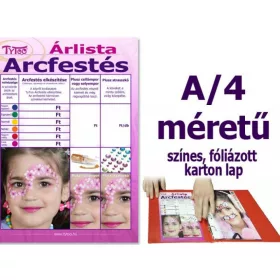 Gesichtsbemalung Preisliste A/4 Farbiger folierter Karton