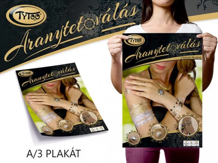 Gold-Tattoo Poster 2 A/3 Bunt foliert