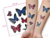 Blaue und Rote Schmetterling Tattoo-Aufkleber